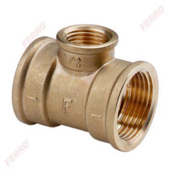 Тройник латунный FFF 1''x3/4''x1'' T10Z ID999MARKET_6280502 фото